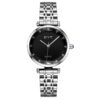 RELÓGIO MOD S8288L CX PRATA, MOSTRADOR PRETO, PULSEIRA PRATA